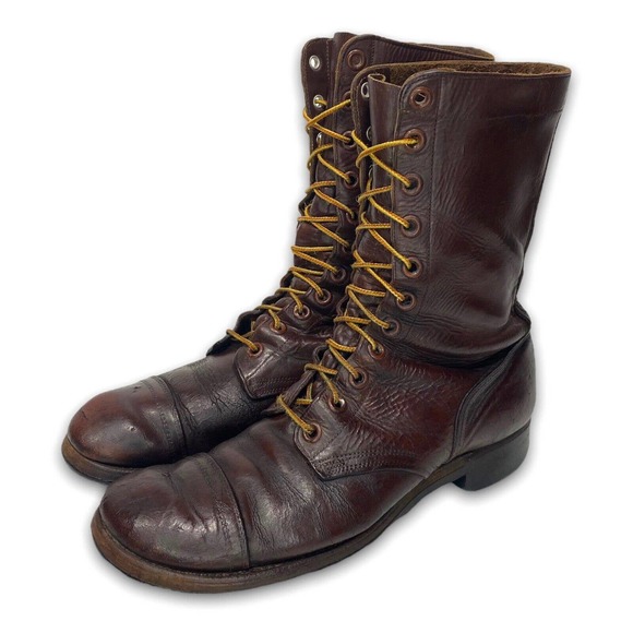 Endicott Johnson Shoes | Vintage 1954 Endicott Johnson Brown Leather Military Combat Boots Mens Size 11 N | Color: Brown | Size: 11 | Cernoch79's